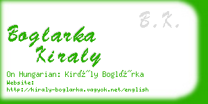 boglarka kiraly business card